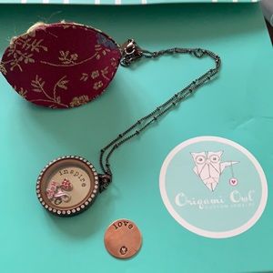 Origami Owl necklace and charms